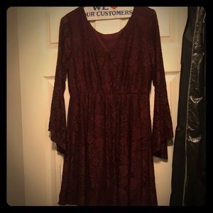 Maroon lace dress